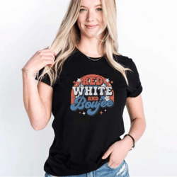 red white and boujee shirt, happy 4th of july shirt, patriotic shirt, independence day te, retro groovy 4th of july shir
