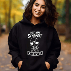 jason voorhees hoodie, cute halloween hoodie, out here straight killin it hoodie, halloween killers sweatshirt, cute spo