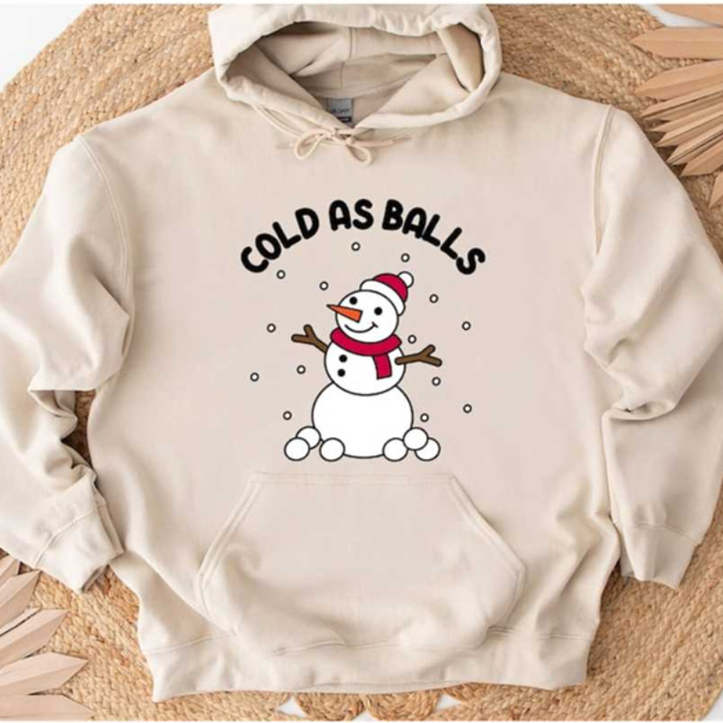 MR1310202384618coldasballshoodiefunnychristmashoodiecutesnowmanimage1jpg