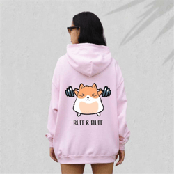 womens gym hoodie, funny workout sweatshirt, buff and fluff sweat, trendy gym sweat, womens workout hoodie, cute workout