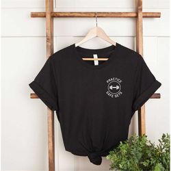 workout sweatshirt, gym lifting sweatshirt, workout pun shirt, funny gym shirt, practice safe sets, cute gym tee shirt,