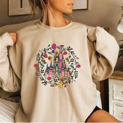 magic kingdom floral castle shirt, cinderellas royal rose garden castle, princess castle t-shirt, magical vacation match