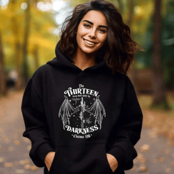 the thirteen hoodie, the darkness claims us, throne of glass hoodie, sarah j maas sweatshirt, sjm merch, book lover gift