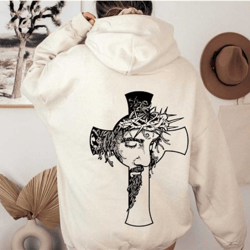 jesus hoodie, cross hoodie, religious hoodie, jesus cross, christian gift, cute religious gift, aesthetic jesus hoodie,