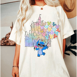 comfort colors stitch shirt, disney stitch shirt, stitch watercolor shirt, castle watercolor shirt, kids disney shirt, d