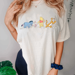 vintage pooh shirt, pooh & co floral shirt, vintage flower and garden shirt, disney vintage t-shirt, comfort colors shir