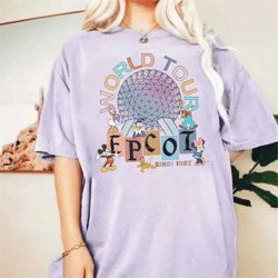 vintage world tour epcot comfort colors shirt, retro epcot travel shirt, mickey and friends epcot shirt, vintage epcot c