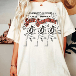 dancing skeleton shirt, comfort colors shirt, symphony shirt, disney halloween shirt, mickey's not so scary, disneyland