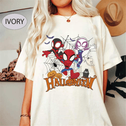 comfort colors spidey and his amazing friends halloween shirt, spiderman halloween shirt, halloween spidey shirt, ghost