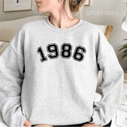 custom 1986 birthday shirt, 37th birthday gifts for women, custom 1986 birthday sweatshirt, birthday gift shirt, custom,
