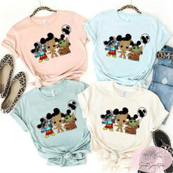 groot and stitch shirts, disney stitch shirt, groot stitch, baby yoda shirt, baby yoda disney ears, stitch and groot gro