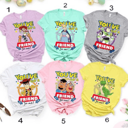 toy story shirts, you've got friend in me shirt, disney toy story shirt, disney shirt, toy story character shirt, disney
