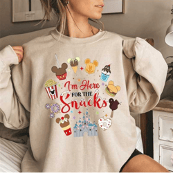 i'm here for the snacks sweatshirt, disney snacks shirt, snacks disney tee, disney vacation shirts, disney trip shirts,