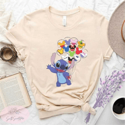 stitch balloon shirt, lilo and stitch shirt, disney balloon shirt, disney stitch shirt, lilo and stitch balloons shirt,