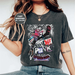 comfort colors retro spider man shirt, spider-man across the spider-verse shirt, spider-punk shirt, spider man movie tee