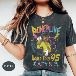 comfort colors retro disney powerline shirt, disney goofy movie shirt, powerline stand out tour 95 shirt, powerline goof