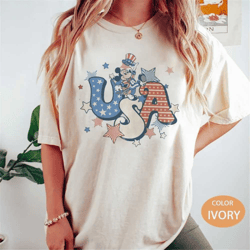 mickey usa 4th of july shirt, usa flag comfort colors shirt, vintage disney 4th of july shirt, disney independence, disn