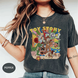 comfort color retro disney toy story shirt, vintage disney shirt, toy story shirt, disney woody buzz lightyear shirt, di