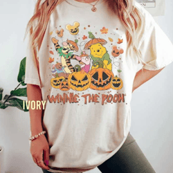 winnie the pooh halloween comfort color shirt, pooh bear and friends halloween shirt, the pooh halloween shirt, disneyla