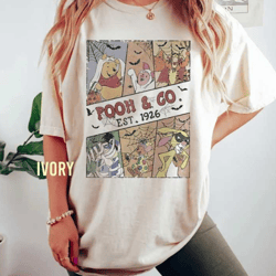comfort colors vintage pooh & co est 1926 shirt, winnie the pooh halloween shirt, disney halloween shirt, pooh and frien