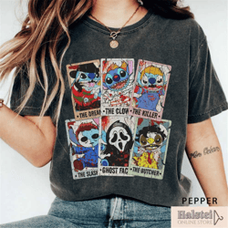 comfort colors stitch horror halloween shirt, lilo and stitch halloween shirt, stitch halloween, disney halloween shirt,