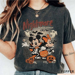 comfort color mickey minnie halloween shirt, vintage disney halloween t-shirt, nightmare on the main streat shirt, hallo