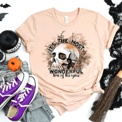 halloween shirt, it's the most wonderful time of the year skeleton t-shirt, halloween t-shirt, vintage halloween t-shirt