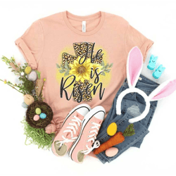 he is risen shirt, leopard easter shirt, christian easter shirt, easter is for jesus, easter shirt for woman, easter fam
