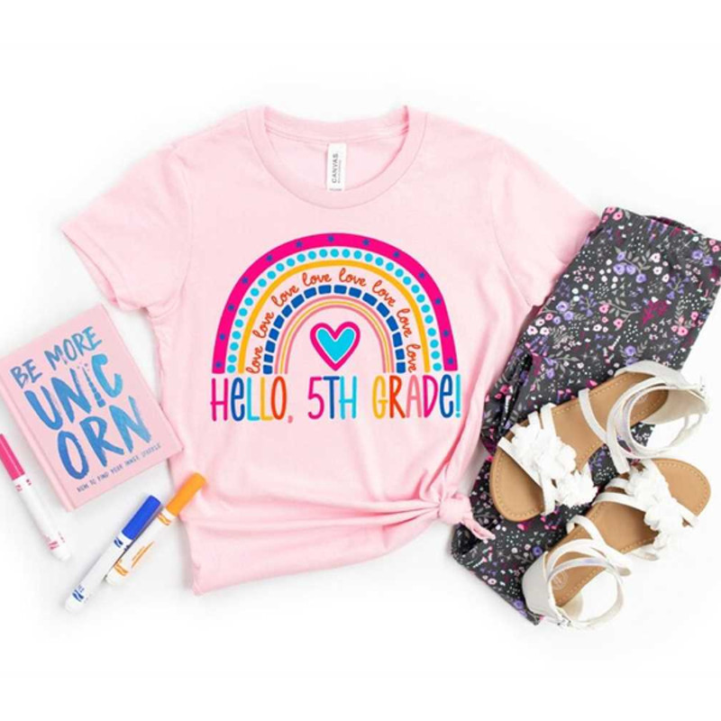 MR2282023175023hello5thgradeshirtkindergartenrainbowshirtbacktoimage1jpg