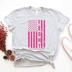 cancer usa flag shirt, cancer fighter shirt, cancer fighting shirt, cancer awareness shirt, pink ribbon shirt, motivatio