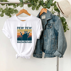 pew pew shirt, pew pew madafakas t-shirt, sunset shirt, vintage shirt, cat lover gift, funny cat shirt, summer shirt, co
