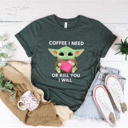 coffee i need yoda t-shirt, coffee i need shirt, i need coffee tee, coffee addicted yoda shirts, coffee lover yoda t-shi