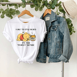 i like to stay in bed pooh shirt, winnie the pooh shirt, women's disney shirt, pooh inspired, family trip.