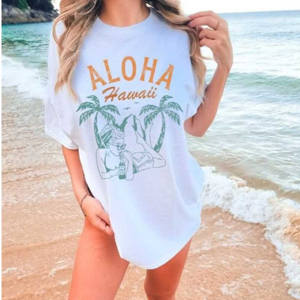 MR2182023104249alohateehawaiigraphicteealohahawaiitshirtbohoteewhitejpg