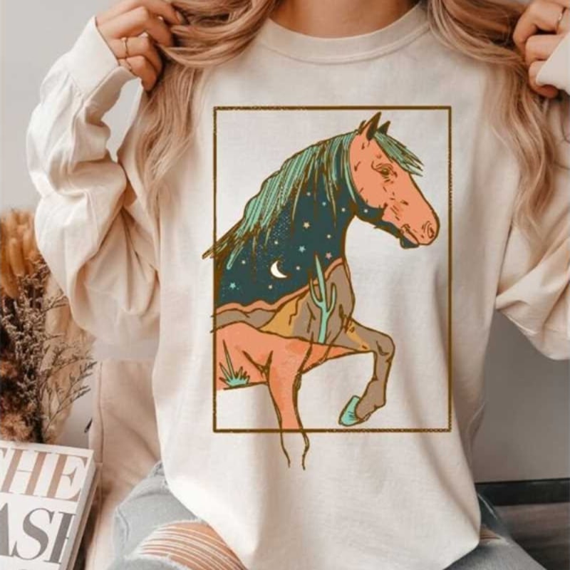 MR2182023104023westerngraphicteerodeotshirtamericanwesternteecowgirlivoryjpg