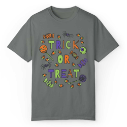 comfort colors, spooky tshirts, trick or treat tee, halloween t-shirt, ghost halloween shirt, fall shirt, oversized shir