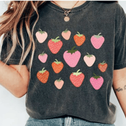 strawberry shirt botanical shirt cottage core garden shirt aesthetic clothing strawberry clothes retro strawberry t shir