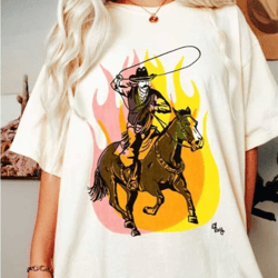 womens western graphic tee, comfort colors tshirt, country concert tshirt, oversized graphic tee, retro cowboy tshirt, c