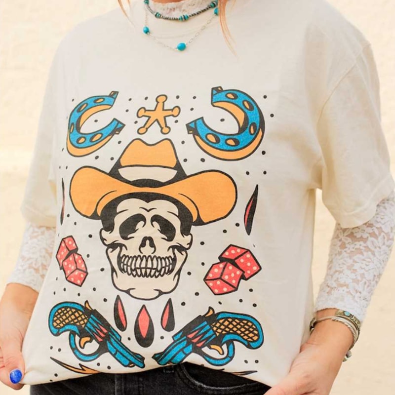 MR1982023155856retrocowboytshirtskullshirtcowboytattooshirtwildwestimage1jpg