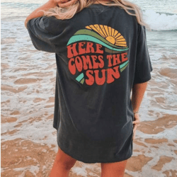 comfort colors retro here comes the sun t-shirt boho summer tshirt hawaii shirt vintage summer t-shirt, boho summer shir
