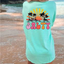 beach tshirt, comfort colors shirt, oversized summer tee, preppy clothes, sunshine state of mind, stay salty shirt, tren