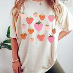 strawberry shirt strawberry clothes strawberry top garden shirt aesthetic clothing cottagecore clothes botanical shirt s