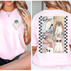 retro tarot card halloween shirt, horror halloween shirt for women, spooky fall tshirt, cute ghost t-shirt, women's hall