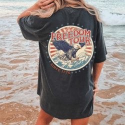freedom tour america shirt, comfort colors, 4th of july shirts, team usa memorial day t shirt, boho, oversized vintage p
