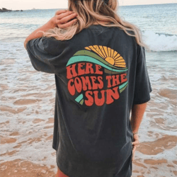 here comes the sun tee, retro style t-shirt, hippie tee, vintage inspired cotton t-shirt, comfort colors t-shirt, oversi