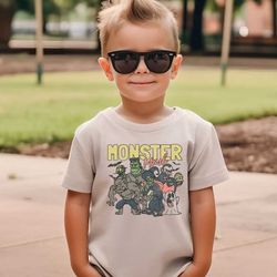 retro halloween toddler shirt, monster mash tshirt, vintage ghost halloween t-shirt, monster tee, retro kids halloween t