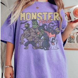 retro halloween comfort colors shirt, monster mash tshirt, vintage ghost halloween t-shirt, monster tee, retro fall top,