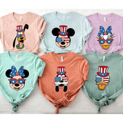 disney characters happy fourth of july shirt, disney 4th of july shirt, patriotic mickey shirt, disney independence day