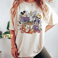 retro spooky mickey and friends comfort colors shirt, mickey boo halloween shirt, pumpkin mickey, disney spooky shirt,di