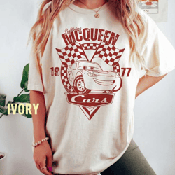 comfort colors disney cars shirt, retro lightning mcqueen shirt, mcqueen 1977, cars pixar shirt, disney cars land shirt,